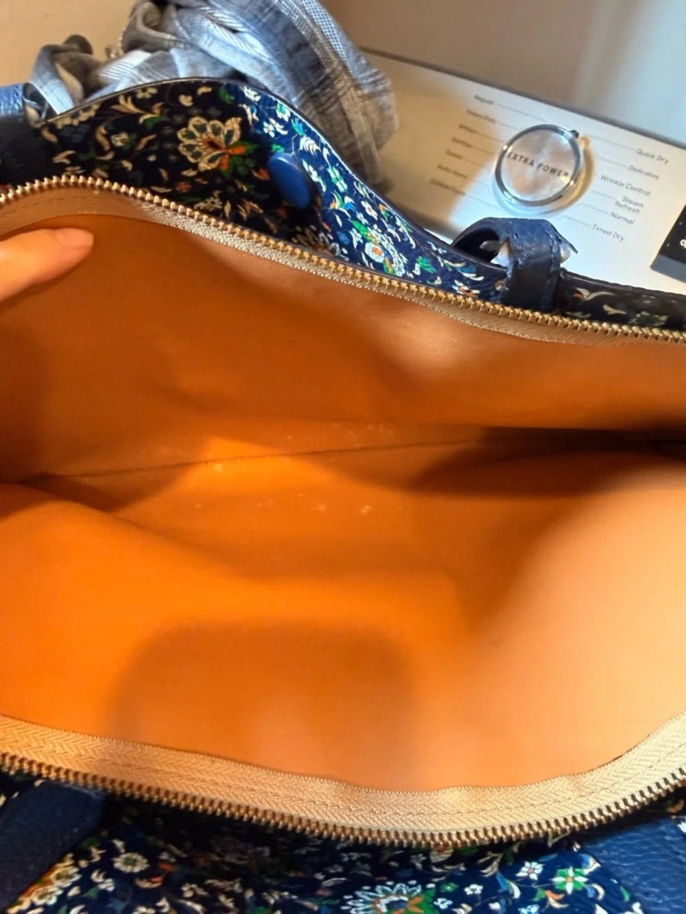 Tory Burch Navy Pebbled Leather Tote